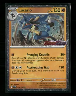 Pokemon Lucario Stamped 114/352 Scarlet & Violet NM Cosmo HOLO e12 - Image 1
