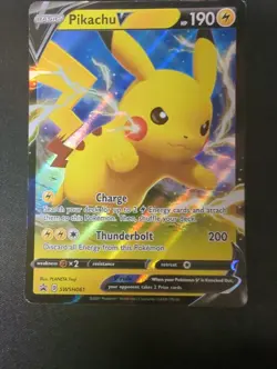 Pikachu V SWSH061 SWSH: Sword & Shield Promo Cards Holo Lp Pokemon - Image 1