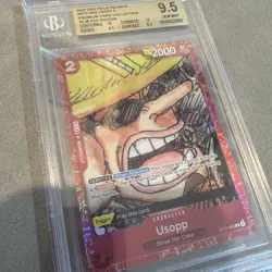 One Piece CCG Usopp Premium Coll. Film Red Alt Art ST01-002 BGS 9.5 - Image 1