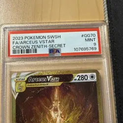 PSA 9 Arceus VStar GG70 Crown Zenith Secret 2023 Pokemon SWSH Full Art V Star - Image 2