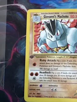 2000 Pokemon Gym Challenge 1st Edition Giovanni's Machoke #42/132 - Image 2