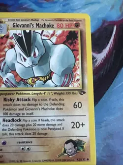 2000 Pokemon Gym Challenge 1st Edition Giovanni's Machoke #42/132 - Image 3