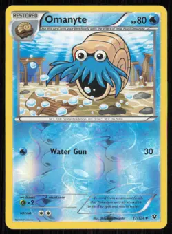 Omanyte 17/124 Uncommon Fates Collide Pokemon Reverse Holo Lightly Played - Image 1