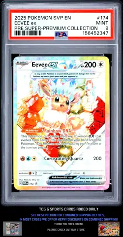 2025 Pokemon Svp En-Sv Black Star Promo #174 Eevee Ex Pre Super-Premium PSA 9 - Image 1