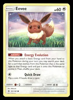 Eevee 101/149 C SM Base Set LP Pokemon - Image 1