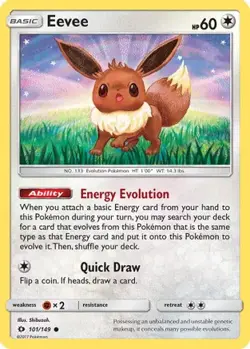 Eevee 101/149 C SM Base Set LP Pokemon - Image 4