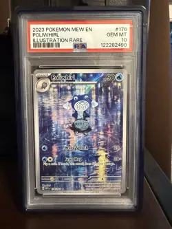 Pokemon 2023 Poliwhirl 176/165 Illustration Rare 151 GEM MINT PSA 10 - Image 1