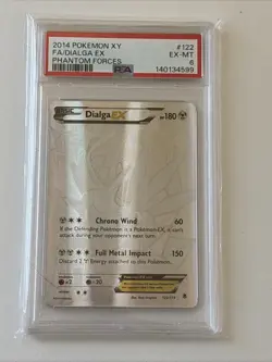 2014 POKEMON XY PHANTOM FORCES #122 FULL ART/DIALGA EX PSA 6 - Image 1