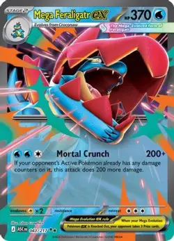 MEGA FERALIGATR EX 043/217 DOUBLE RARE ASCENDED HEROES POKEMON NM/M - Image 4