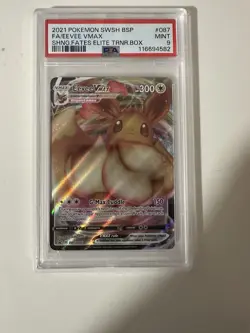 Pokemon TCG 2021 Eevee VMAX SWSH087 PSA 9 MINT - Image 1