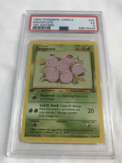 1999 POKEMON JUNGLE #52 EXEGGCUTE 1ST EDITION EXCELLENT PSA 5 - Image 1