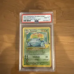 2021 Pokemon Celebrations Venusaur 15 Holo Base PSA 10 - Image 1