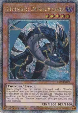 Yugioh! LP Thunder Dragondark - RA03-EN018 - Quarter Century Secret Rare - 1st E - Image 1