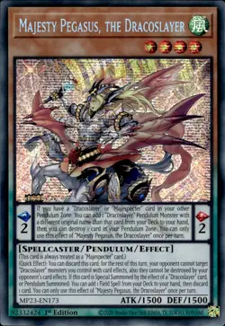 Majesty Pegasus, The Dracoslayer - Prismatic Secret Rare MP23-EN173 NM YuGiOh - Image 1