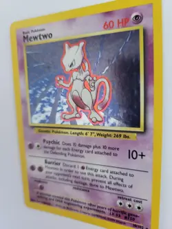 Mewtwo Base Set 2 10/130 Unlimited Holo Rare Card, Lightly Played - Image 2