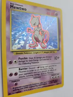 Mewtwo Base Set 2 10/130 Unlimited Holo Rare Card, Lightly Played - Image 3