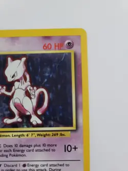 Mewtwo Base Set 2 10/130 Unlimited Holo Rare Card, Lightly Played - Image 5