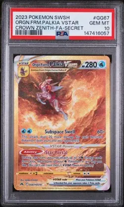 PSA 10 Palkia Vstar GG67/GG70 Pokemon Crown Zenith Galarian Gallery Card - Image 1