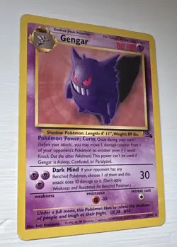 Pokemon Gengar TCG Fossil Card 20/62 Regular Non-Holo, Unlimited Rare - Image 2