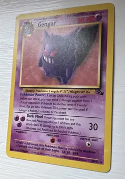 Pokemon Gengar TCG Fossil Card 20/62 Regular Non-Holo, Unlimited Rare - Image 3