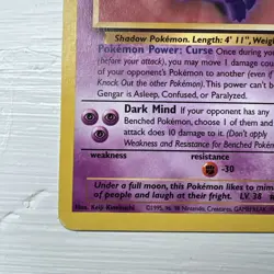 Pokemon Gengar TCG Fossil Card 20/62 Regular Non-Holo, Unlimited Rare - Image 5