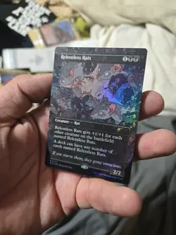 MTG Magic the Gathering Foil Relentless Rats 754 Secret Lair Near Mint In Hand - Image 1