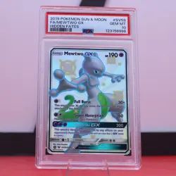 2019 Pokemon S&M Hidden Fates Full Art SV59 Mewtwo GX PSA 10 - Image 1