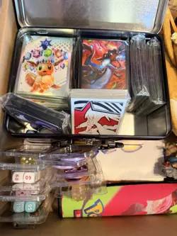 Large Official Pokemon TCG Accessory Bundle–Lucario, Eevee, Dice,Sleeves,Figures - Image 3