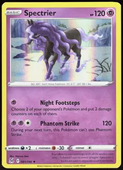 Lost Origin Spectrier 081/196 Holo Rare Pokemon Holo NM/M - Image 1