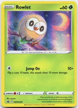 Rowlet SWSH220 Holo Promo Sword & Shield Promo Pokemon Near Mint - Image 1