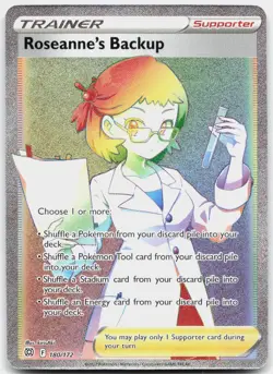Roseanne's Backup 180/172 Rainbow Rare Brilliant Stars Pokemon Near Mint - Image 1