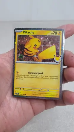Pikachu 051/162 Stamped Promo W/ Triple SWIRL - Pokemon Day 30th Anniversary G1 - Image 1