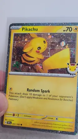 Pikachu 051/162 Stamped Promo W/ Triple SWIRL - Pokemon Day 30th Anniversary G1 - Image 2