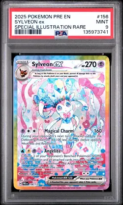 Sylveon ex 156/131 Prismatic Evolutions Special Illustration Rare Pokemon PSA 9 - Image 1