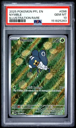 2025 POKEMON PFL EN-PHANTASMAL FLAMES ILLUSTRATION RARE #096 NYMBLE PSA 10 - Image 1