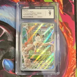 Pokemon Meowth Phantasmal Flames Illustration Rare Holo CGC 9 106/094 - Image 1