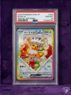 Pokemon TCG 2024 Japanese SV8a Terastal Fest Eevee ex 224/187 SAR Holo PSA 10 - Image 1
