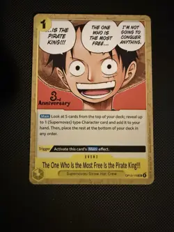 One Piece Tcg 3rd Anniversary Stamped Promo Monkey D Luffy Pirate King - Image 2