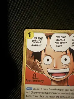 One Piece Tcg 3rd Anniversary Stamped Promo Monkey D Luffy Pirate King - Image 3