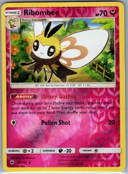 Ribombee 96/147 Reverse Holo - SM - Burning Shadows - Pokemon Card - LP - Image 1