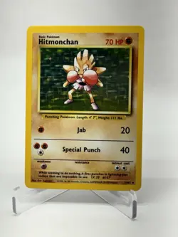 Pokemon Hitmonchan Base Set 7/102 Holo Unlimited Rare Card WOTC TCG m85 - Image 1