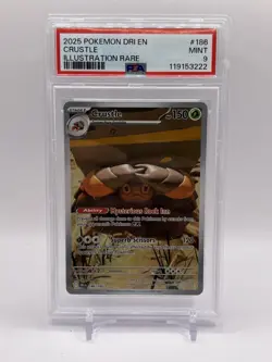 2025 Pokemon SV Destined Rivals DRI EN Crustle #186/182 PSA 9 - Image 1