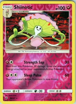 Shiinotic 98/147 Rare - Pokemon TCG SM: Burning Shadows - Reverse Holo (LP) - Image 1
