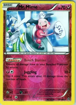 Mr. Mime 97/162 Rare - Pokemon TCG XY-BREAKthrough - Reverse Holo (LP) - Image 1