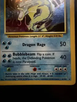 Pokemon TCG Gyarados Base Set Holo Holo Rare Unlimited 006/102 1999 English - Image 2