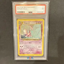 Pokemon TCG Neo Discovery Espeon 1/75 Holo PSA 7 RARE - Image 1