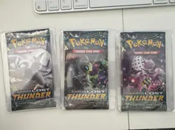 3x Pokemon Sun And Moon Lost Thunder Sealed Booster Packs - Image 1