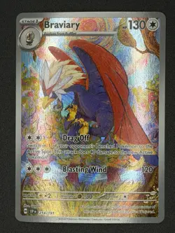 Pokemon Surging Sparks - Braviary Illustration Rare 214/191 - Image 1