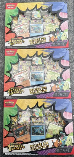 3x Pokemon TCG Ascended Heroes Deluxe Pin collection - Brand new Sealed ✅ - Image 1