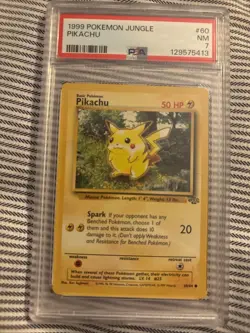 1999 POKEMON JUNGLE #60/64 PIKACHU PSA 7 NM - Image 1